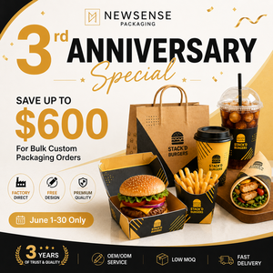Confezioni per cibo da asporto fast food, scatole per hamburger con logo personalizzato, contenitori da asporto per hamburger, scatole di carta per pollo fritto - Product Image 4