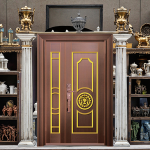 Puertas Dobles <span class=keywords><strong>de</strong></span> Iglesia <span class=keywords><strong>de</strong></span> Cobre Sólido Estilo Tropical Hechas a Mano con Tallados Religiosos <span class=keywords><strong>y</strong></span> Refuerzos <span class=keywords><strong>de</strong></span> <span class=keywords><strong>Hierro</strong></span> <span class=keywords><strong>para</strong></span> Seguridad Exterior - Product Image 1