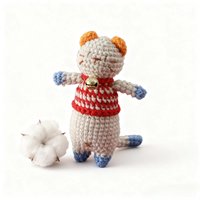 Adorable poupée au crochet Bell Cat, accessoire en peluche fait main pour sacs et décoration intérieure, poupée au crochet Bell Cat