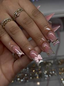 <span class=keywords><strong>Uñas</strong></span> Postizas Cuadradas 3D con Diseño <span class=keywords><strong>de</strong></span> Margarita, Hechas a Mano, Reutilizables, para Fiestas - Product Image 3