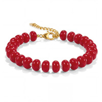 Damesarmband van jade natuursteen met bohemian fruitmotief voor een jubileum