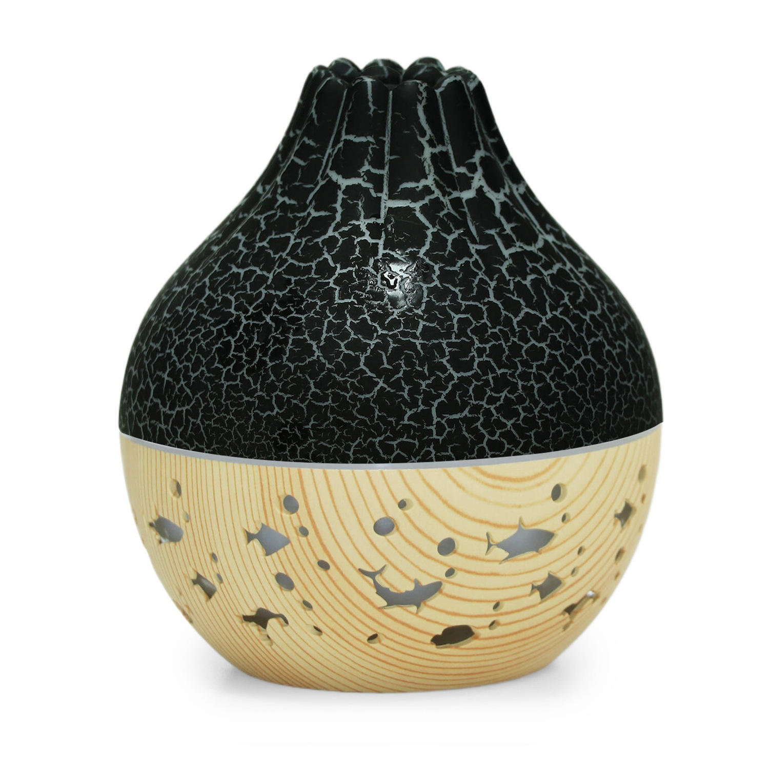 Motif craquelé blanc YX-019B grain de bois foncé