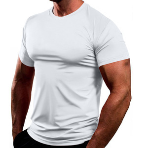 Camiseta de Cuello Redondo para Hombre, Estilo Europeo y Americano, Color Sólido, Comercio Exterior Transfronterizo 2024, Secado Rápido y Transpirable para Verano - Product Image 4