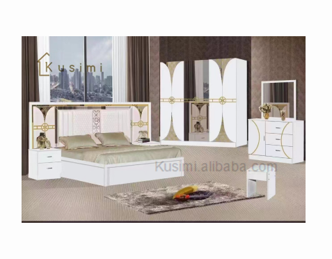 bedroom furniture set luxury king size bed glass