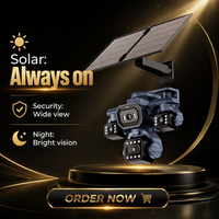 Caméra de sécurité extérieure solaire PTZ 4G SIM OEM ODM 16MP CMOS 6 moteurs Vision nocturne couleur IP65 H.265 360° Cloud 1 an