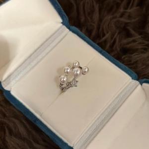 Exquisito Anillo de Plata Pura S925 con Perla en Forma de Estrella, Diseño Ajustable 'Estrella Cometa' con Característica Antideslustre, Estrella de los Deseos - Product Image 4