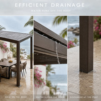 Pergola à lames orientables électrique résistante aux intempéries, prix d'usine, structure en alliage d'aluminium, design moderne et écologique pour balcon extérieur