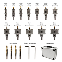 Kit de scies cloches TCT 16 pièces de 5/8 à 2-1/4 pouces en carbure pour métal, acier inoxydable, fer, carbure, cuivre, aluminium