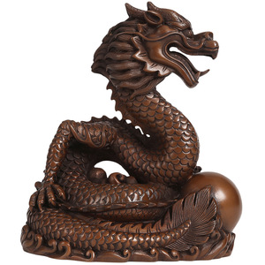 Copper World Bronze Dragon Figurine Zodiac <b>Ornament</b> Home Decoration Table Craft Business Gift Chinese New Year - Product Image 4