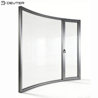 Ventanas Modernas Verticales Curvas de Aluminio Personalizadas, Abatibles y Oscilobatientes, con Rotura de Puente Térmico de 70 mm, Insonorizadas, con Triple Sellado, para Proyectos Comerciales