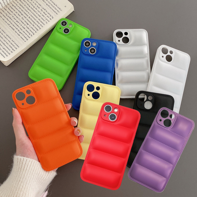 New Fashion Phone Case for Samsung Galaxy S24 Ultra S25 Plus S23 FE S22 A17 A07 iPhone 17 Air 16e 15 Jacket Puffer TPU Cover