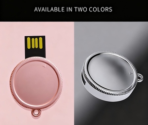 低价金属圆形硬币形u盘，带定制标志 - Product Image 5