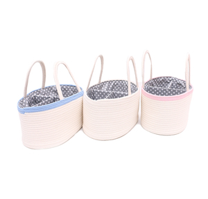 Pañal del bebé organizador bolsa plegable de algodón cesta de cuerda para el pañal gran coche de viaje bolsa - Product Image 6