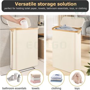<span class=keywords><strong>Portarrollos</strong></span> de <span class=keywords><strong>papel</strong></span> tisú Caja contenedora Cesta grande de almacenamiento de <span class=keywords><strong>papel</strong></span> higiénico con tapa de Bambú - Product Image 3