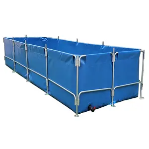 China Supply Agricultural Commercial 1000L -20000L Pvc Tarpaulin Fish Tank For Farm Fishing With Lids