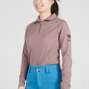 BL011 printemps et automne équestre à manches longues haut à glissière pour femmes vêtements d'équitation haute élastique confortable équipement de chevalier - Product Image 3