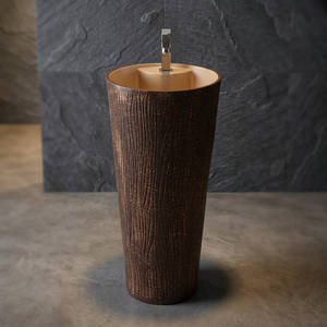 High Quality Red Porcelain Square Pedestal <b>Wash</b> Basin <b>Set</b> Jeker Model for Mall Use Modern Design - Product Image 5