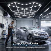 Lampu LED DIY Kustom untuk Bengkel Mobil 6500K, Dapat Diredupkan, Mudah Dibongkar, Desain yang Dapat Disesuaikan untuk Garasi Mobil & Ruang Pameran