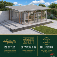 Yeyon OEM Serre en verre moderne et minimaliste pour la décoration de jardin panoramique, véranda extérieure résidentielle, maison en verre