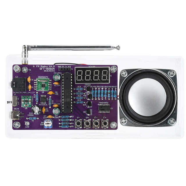 FM Digital Tube Display Radio Electronic DIY Kit Single-chip Microcomputer Assembly Components 87.5-108 MHZ