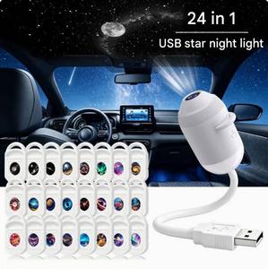 Lampe de projection USB ciel étoilé pour l'intérieur de la voiture, la maison et la chambre, petite veilleuse avec ambiance galaxie romantique - Product Image 4