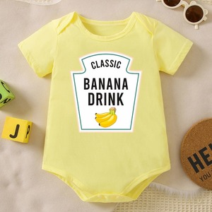 Vêtements pour bébés nouveau-nés populaires 100% coton, manches courtes, col enveloppe, body triangle à imprimé <span class=keywords><strong>fruits</strong></span>, ensemble de 4 pièces - Product Image 5