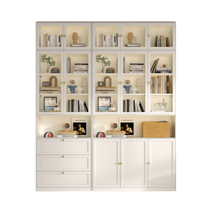 Estantería ajustable moderna, estantería a prueba de polvo, vitrina de almacenamiento multicapa de pie - Product Image 1