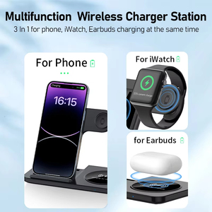 Soporte de cargador inalámbrico rápido plegable multifuncional, base de estación de carga rápida plegable para <span class=keywords><strong>iPhone</strong></span> Pro Max Watch <span class=keywords><strong>Airpods</strong></span> - Product Image 2