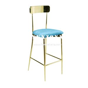 Highboy altın paslanmaz çelik ayak Bar taburesi ve masa seti oteller için zarif kokteyl mobilyaları - Product Image 2