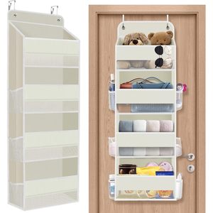 Organizador para colgar sobre la puerta con 10 compartimentos y ventana transparente para usar en el armario, baño o dormitorio. - Product Image 1