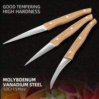 Innovatieve roestvrijstalen messen met massief eikenhouten handvat, populaire doe-het-zelf snijmessen voor groenten & fruit, handmatig gebruik.