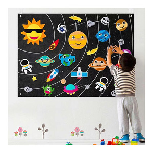 Tablero de Historias del Sistema Solar Reutilizable, Juguete Educativo Duradero para Niños y Niñas, Juego Interactivo del Espacio Exterior, Fieltro Sensorial - Product Image 1