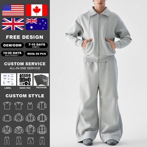 ชุดวอร์มผู้ชาย KingSen OEM ทรงหลวม ผ้าฝ้าย 100% ซิปเต็มตัว เสื้อแจ็คเก็ตฤดูหนาว ชุดกีฬาหนาพิเศษสั่งทำได้ - Product Image 2