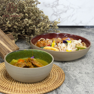 Vente en gros d'<span class=keywords><strong>assiette</strong></span> à soupe profonde <span class=keywords><strong>vert</strong></span> <span class=keywords><strong>olive</strong></span> en terre cuite <span class=keywords><strong>assiette</strong></span> à spaghetti glaçure restaurant vaisselle de mariage <span class=keywords><strong>assiette</strong></span> en céramique - Product Image 5