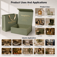 Vente en gros d'emballages rigides magnétiques vert sauge pour les produits de soins capillaires pour hommes, flacons, pots, coffret de produits de soins personnels