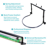 Harmonica Holder Adjustable for 10 - Hole 24 - Hole Blues Harmonicas Durable Musical Instrument Accessory