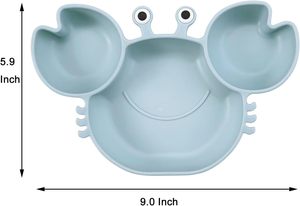 Juego de Vajilla Newsun Crab, Tazón de Silicona Portátil para Bebés, Juego de Platos Divididos Antiderrames - Product Image 3
