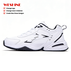 Baskets de basketball épaisses blanches et noires à semelle épaisse, style rétro, antidérapantes et confortables pour hommes et femmes, idéales pour l'entraînement sportif et la marche - Product Image 1