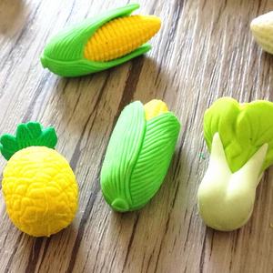 Borradores de verduras kawaii para niños, 2 unidades por paquete, diseño de emulación de vegetales y frutas - Product Image 2