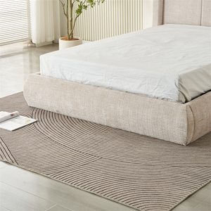 <span class=keywords><strong>Lit</strong></span> plateforme Queen style italien avec tête <span class=keywords><strong>de</strong></span> <span class=keywords><strong>lit</strong></span> haute, revêtement <span class=keywords><strong>en</strong></span> tissu et surpiqûres verticales - Product Image 4