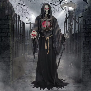 Grand capteur électrique mécanique, <span class=keywords><strong>loup</strong></span>-<span class=keywords><strong>garou</strong></span>, fantôme, squelette, faucheuse, épouvantail, chevalier, sorcière, accessoires de décoration, Halloween - Product Image 5