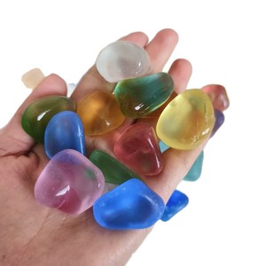 Bloques de vidrio esmerilado para decoración de acuarios, piedras de vidrio coloreadas para muros de gaviones, piedras de vidrio marino esmerilado tipo caramelo. - Product Image 1