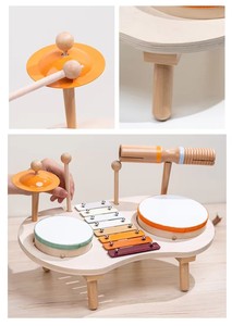 Giocattolo Multifunzionale per Bambini per Suonare Citera e Tamburi, <span class=keywords><strong>Tavolo</strong></span> <span class=keywords><strong>da</strong></span> Gioco in Legno e Giocattolo Musicale - Product Image 5