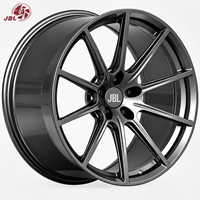 Velg Monoblock Forged Custom 5x112 5x114.3 5x120 16 hingga 24 Inch Gunmetal 5 Palang Ringan untuk Balap, untuk BMW Honda Toyota