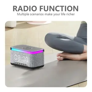 New Products 10W Speaker Power Colorful LED Light Multifunction Portable Wireless Charger Bluetooth Speakers 2024