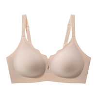 Soutien-gorge sans armatures pour femme, fermeture à trois crochets au dos, en nylon et élasthanne, soutien-gorge sans couture sans armatures, bretelles réglables, lingerie quotidienne