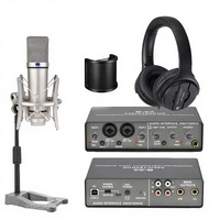 Kit d'enregistrement en studio DAYMIC Factory Professional 2CH avec micro-casque filaire à réduction de bruit et haut-parleur de monitoring
