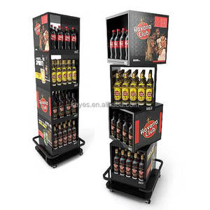 Présentoir à <span class=keywords><strong>vin</strong></span> et boissons personnalisé, moderne, sur pied, 4 cubes, écologique, pour la vente au détail - Product Image 1