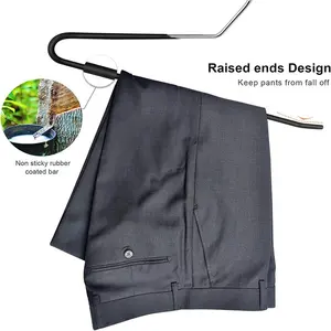 Cabide de calças de metal de ponta aberta, cabide anti-derrapante para calças, cobertor para calças de brim