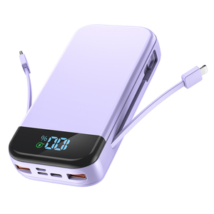 Produits les plus vendus 2025 chargeur de <span class=keywords><strong>batterie</strong></span> mobile grande <span class=keywords><strong>capacité</strong></span> 20000mAh charge rapide câble intégré banques d'alimentation portables - Product Image 5